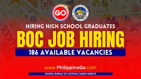 bureau of customs hiring 2023|BOC Job Vacancies – 186 Open Positions until December 1, 2023.